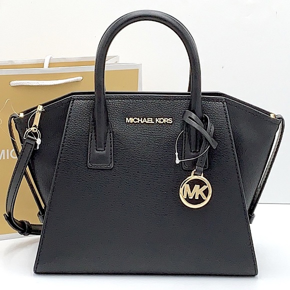 Michael Kors Avril Small Leather Top-Zip Satchel Black color - Picture 2 of 15